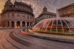 Piazza De Ferrari fontana e palazzo della Borsa